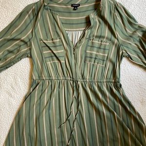 Torrid green stripe midi dress